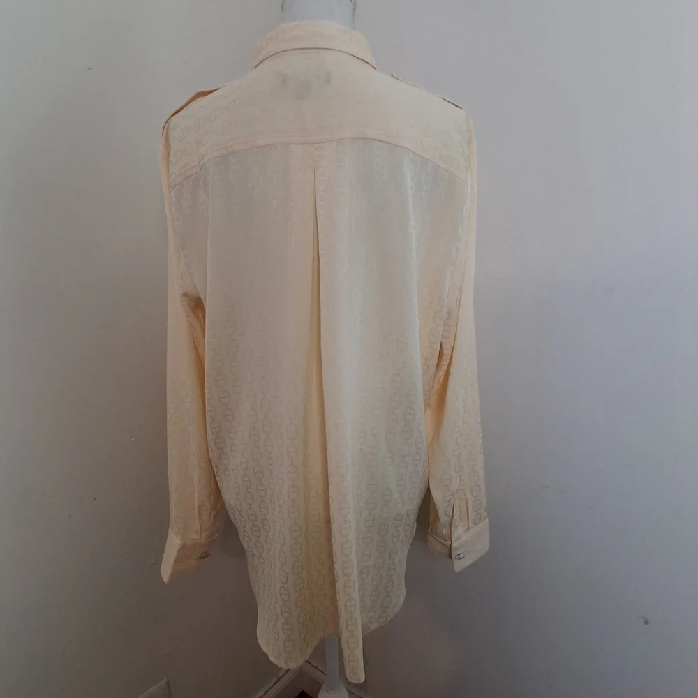 J.Crew Drapey Jacquard Print Button Down Blouse NWOT Size Large